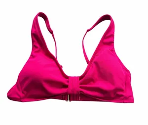 Shade & Shore Women’s Hot Pink Ribbed Bikini Top Size M (8-10) Adjustable thumbnail 1