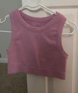 Aerie pink offline high neck crop workout tank thumbnail 1