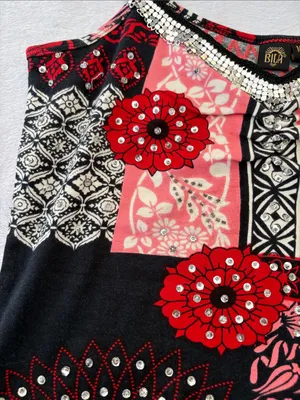 Bila size medium y2k patchwork top rhinestones cool brat fairy Paris thumbnail 5