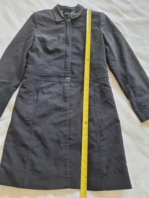 Vintage 90s Express World Brand Black Trench Coat Dress Jacket Women's 5/6 Small thumbnail 4
