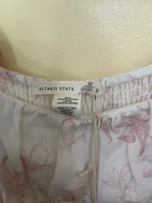 NEW Altar’d State White & Pink Floral Maxi Dress Size XL NWT thumbnail 4