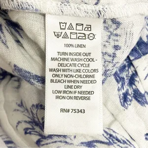 Joie 100% Linen Blue White Tropical Toile Midi Skirt Elastic Waist Size Large thumbnail 11