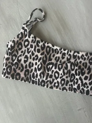 Triangl Leopard Print Bralette Bikini Top Textured Size Small thumbnail 4