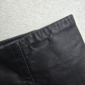 Free People Black Vegan Leather Mini Skirt Faux Leather Panel Seam Size 12‎ thumbnail 5