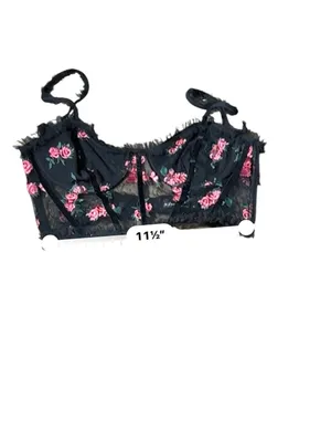 For Love And Lemons Black Floral Embroidered Lace Bustier thumbnail 13