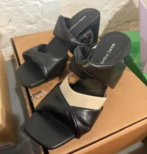 Marc Fisher Black and Cream Women's Sandals thumbnail 1