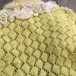 Anthropologie Sparrow Valance Lace Knit Cardigan Lime Yellow Size M Rare thumbnail 14