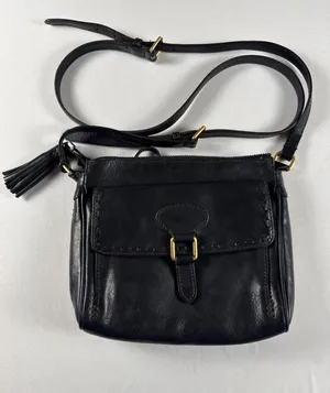 Dooney & Bourke Classic Black Leather Crossbody Bag thumbnail 1