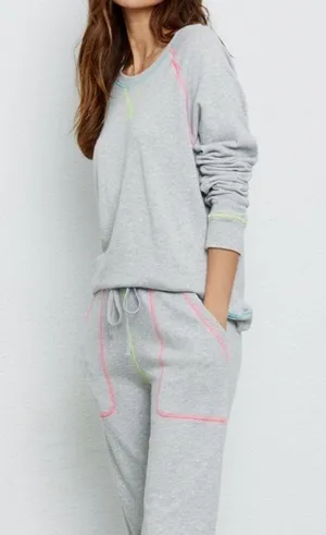 RAILS Theo Top & Devon Bottom Neon Heather Gray Sweat Set XS thumbnail 9