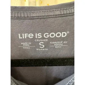 Life is Good Women's 100% Cotton Mineral Wash Heart Word Cloud Graphic T-Shirt S thumbnail 4