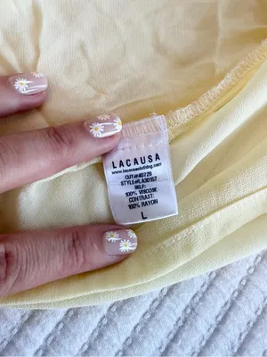 Anthropologie LACAUSA Butter Yellow Sheer Bell Sleeve Babydoll Mini Dress NWT thumbnail 6