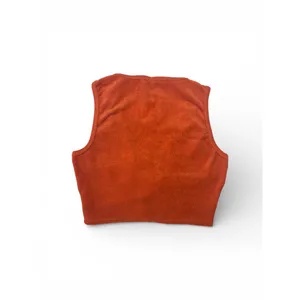 LA Hearts Pacsun Dark Orange Terrycloth Front Tie Ruched Mini Top Size Small thumbnail 2