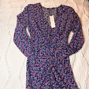 ZARA Floral Long Sleeve Mini Dress‎ Size XS NWOT thumbnail 2