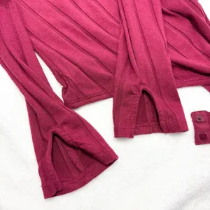 Free People Intimately Wine Red Long‎ Sleeve Beside Me Ribbed Thong Bodysuit S thumbnail 15