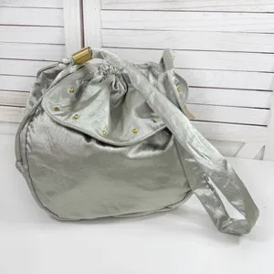 Lily Y2K Satin Studded Drawstring Hobo Pouch Bag‎ Sage Green Silver Gold thumbnail 12