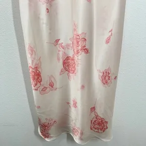 Vintage Floral Pink Lace Trim Satin Slip Nightgown Private Luxury Fairycore thumbnail 4