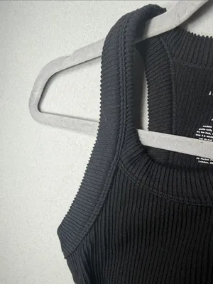 Free people Black Ribbed Racerback Tank Top - Women's Stretch Knit thumbnail 3