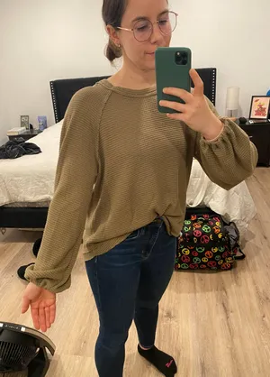 Green Boutique Waffle Knit Sweater thumbnail 3