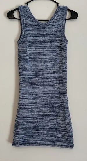 NWT MADHAPPY‎ Small Summer Collection Melange Dress in Blue Scoop Back Tank Boho thumbnail 1