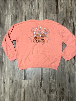 Jean + June 100% Pima Cotton Halloween Skeleton Pumpkin Crewneck Sweatshirt 2X thumbnail 5