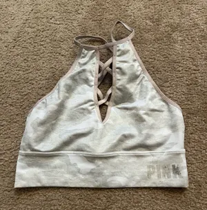 PINK Camo Crisscross Sports Bra thumbnail 1