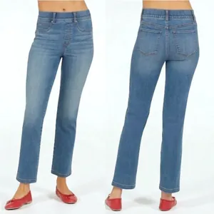 SPANX Ankle Straight PullOn Jeans W's L Vintage Indigo Shaping Comfort Travel thumbnail 3
