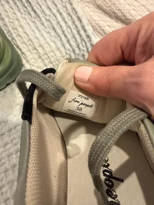 Free People Let's Wander Washed Olive Green Chunky Sneakers Size 38 thumbnail 5