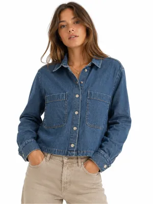 Zara Denim Shacket thumbnail 1