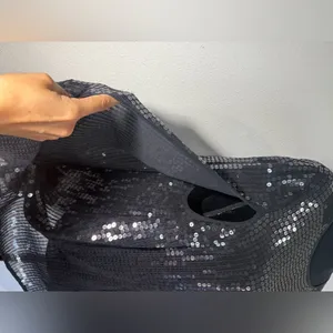 DKNY Black Sequin Women's elegant cape blazer thumbnail 3