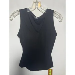 OGL Move Black V Neck Tank Top Built In Bra Brami Ribbed Stretch Size Small S thumbnail 2