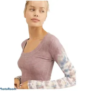 Free People We The Free Big Sur Misty Mountain Pink Tie Dye Long Sleeve Small thumbnail 4
