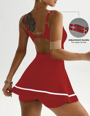 SheIn Red Two-Piece Athletic set thumbnail 2