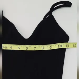 Lulus Stay Extra Black Ribbed V-Neck Cropped Cami Top Size Medium Whimsygoth thumbnail 5