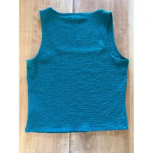 Old Navy Womens Teal Blue Popcorn Bubble Crinkle Square Neck Tank Top Large‎ thumbnail 4