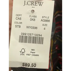 NWT J.Crew Womens Big Bow Ruffle Hem Midi Skirt Black Red Plaid Size 4 Holiday thumbnail 3