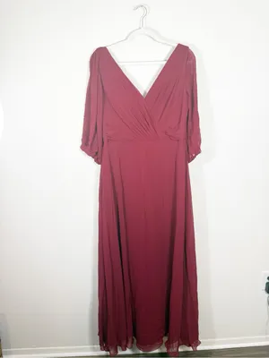 NWT AW Bridal Polly Bridesmaid Maxi Dress Jester Red Size 14 thumbnail 4