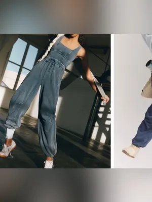 NWT Free People FP Movement Inbound Onesie - skyline navy blue - Medium thumbnail 3