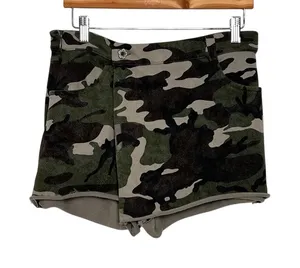 POL Camo Sweat Shorts Size Small Raw Hem High Rise Stretch Lounge Casual thumbnail 1