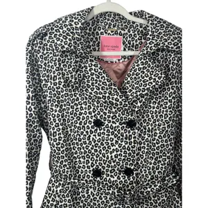Kate Spade New York Leopard Print Belted Trench Coat Medium thumbnail 13