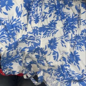 Beautiful Summer Blue White Floral Women's Corset Mini Dress - A New Day 3X thumbnail 2