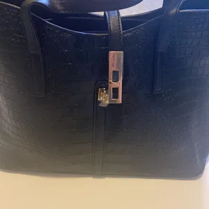 Crocodile embossed Bag set Black thumbnail 8