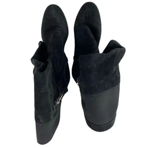 Sam Edelman Women's Black Suede Block Heel Zip Up Round Toe Tall Boots Size 6 thumbnail 2