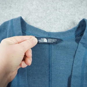 The North Face Womens Blue Cardigan Sweater Drawstring Tie Open‎ Front Size M/L thumbnail 4