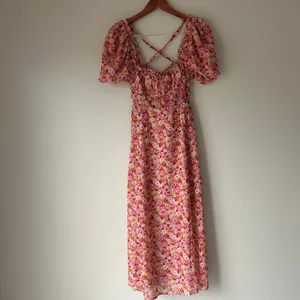 For Love and Lemons Pink Floral Midi Dress Size Small thumbnail 6