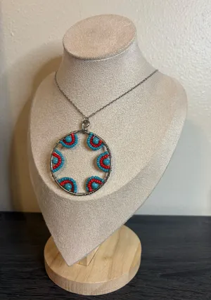 Handmade Silver Beaded Charm Necklace thumbnail 4