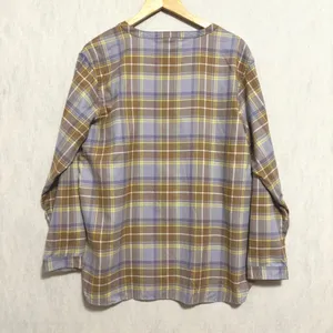 L.L.Bean Whisperweight Flannel Popover Shirt Minimal Gray Plaid Cotton 523202 L thumbnail 2