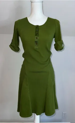 Women's Lauren Ralph Lauren Petite Midi Dress Size SP Green thumbnail 1