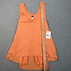 WE THE FREE Orange Trapeze High Low Tank Top Women's Small Linen Blend Flowy New thumbnail 5