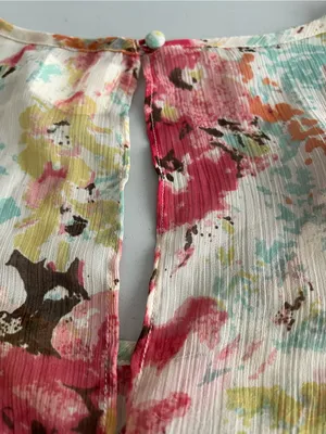Floral Beaded Sleeveless Tank Top - M Multicolor thumbnail 6