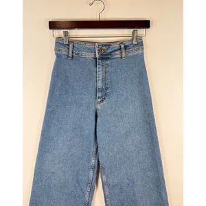 ZARA Womens Jeans Blue Denim High Rise Wide Leg Baggy Zip Fly Medium Wash Size 2 thumbnail 6